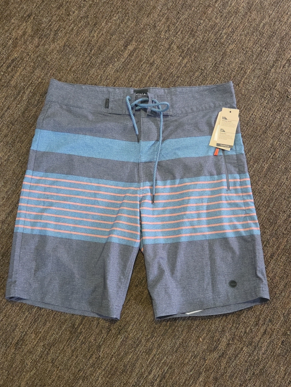 Men's Blue Stripe Swim Trunks - Unknown Brand
